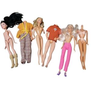 Vintage Mixed Barbie & Fashion Dolls Lot – TLC Repair or Craft Parts